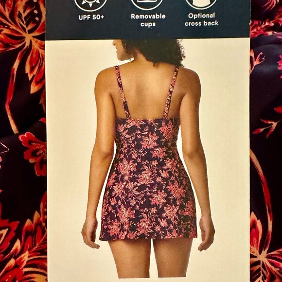 New Lands' End One Piece Swimsuit Size M Feminine Tulip Wrap Swim Dress Tropical - Picture 8 of 16